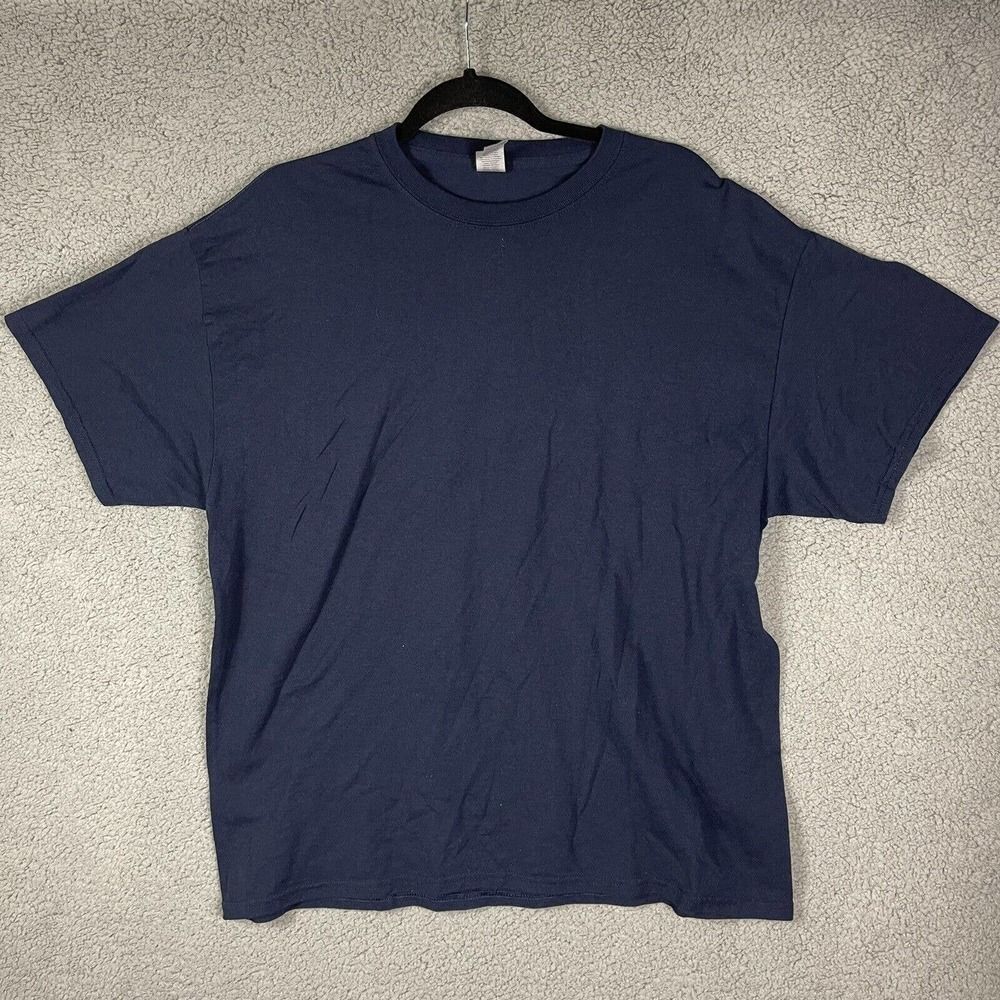 Gildan DryBlend Blue T-Shirt Mens Size XL Short Sleeve Blank Solid
